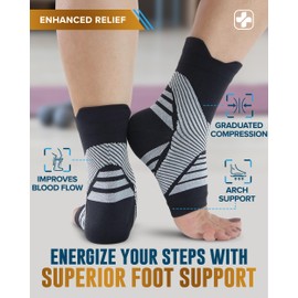 Doctor's Select Copper Ankle Compression Sleeve - Copper Ankle Braces for Men, Ankle Support Foot Brace, Black