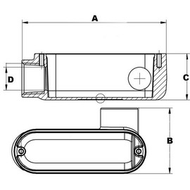 Morris 14081 Rigid Conduit Body, Aluminum, Type LR, Threaded, 3/4" Thread Size, 1-Pack
