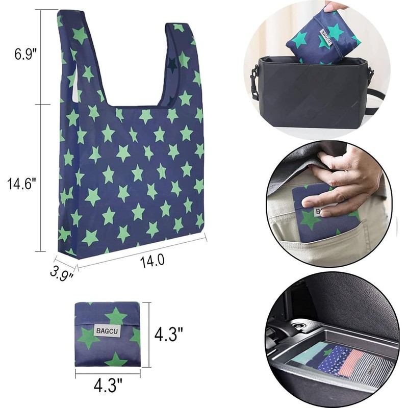 12-Pack Bolsas Ecológicas, Bolsa de Compras Portátil Reutilizable