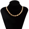 Inateannal Punk Herringbone Necklace for Women Gold Twist Snake Chain
