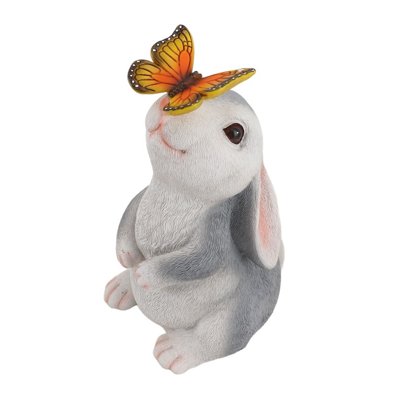 Bunny Outdoor Garden Statues Resin 600mAh Warm Light Rabbit with