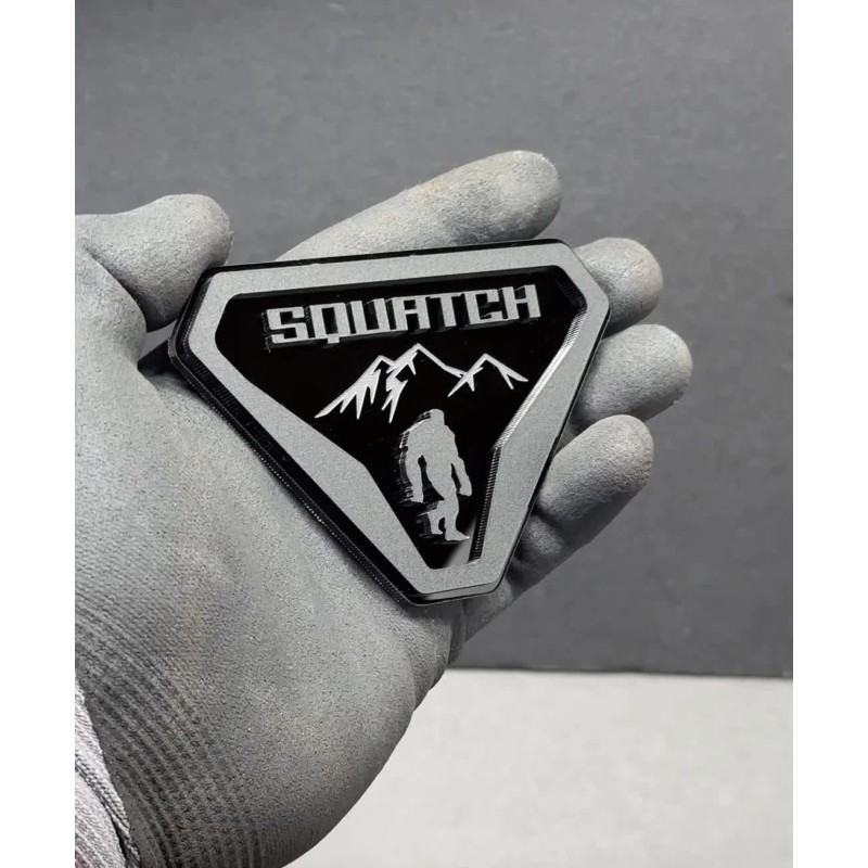 UsaStandard 2x Car Fender Sasquatch Big Foot Emblem Badge M-Black