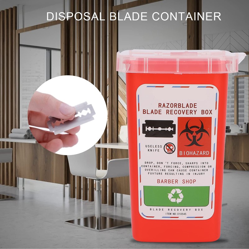 Razors Blades Disposal Case, Large Capacity Red Razor Blade Bank
