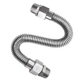 Flexible Gas Line Fuel Line Replace 0L4836A 0D3031 Fit for Multiple Models Generators, Stainless Steel 3/4 External Thread 15" Fuel Connection Hose