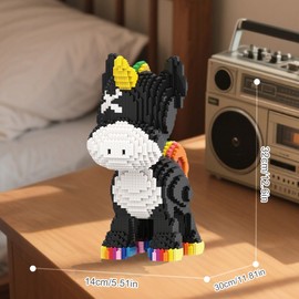 HOOLEDAY Animal Series Sunny Black Donkey Toy Building Block Set, 4500 Pieces Micro Building Brick, Special Decoration Present for Adults & Boys & Girls
