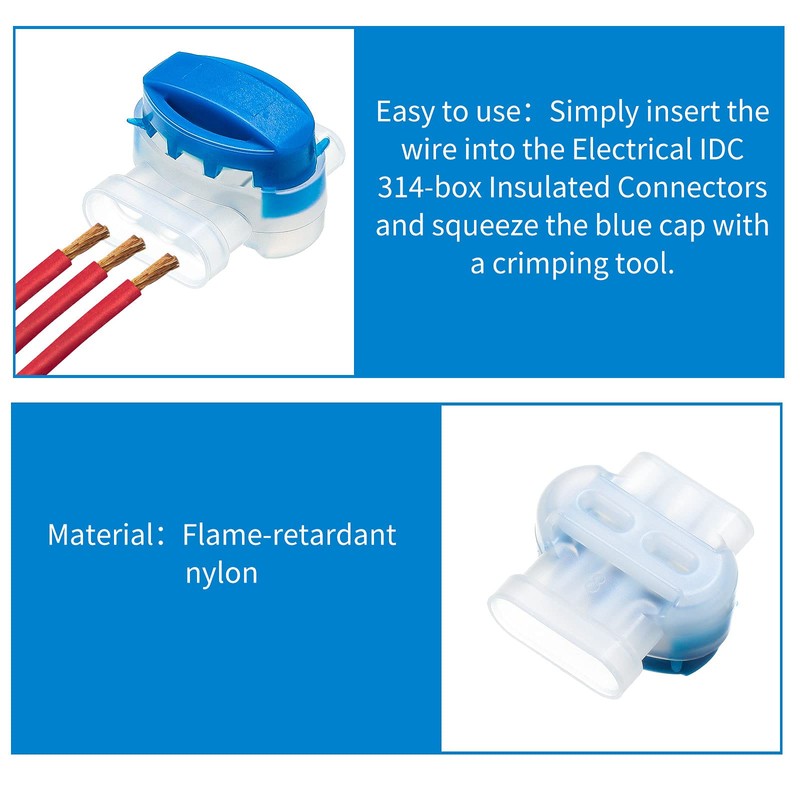 3 Way Wire Connectors Locks Electrical IDC 314-box Wire Connectors