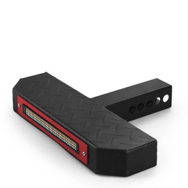 Heavy-Duty Hitch Step for 2" Receiver, 108 LED Brake Light (5 Modes), Powder Coated Steel, 500lbs Capacity, Work for Motorcycle, Off Road, Mountain Bike, ATV, Golf Carts and More