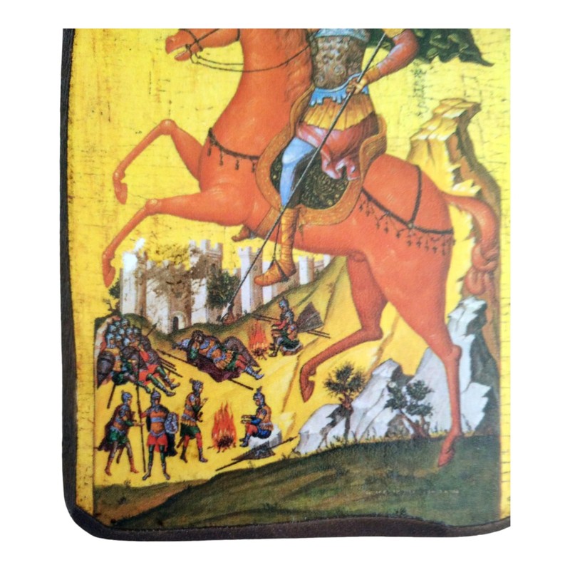 Greek Christian Orthodox Wooden Icon of Saint Dimitrios Demetrios /