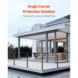 VEVOR Cable Railing Post, 36"x2"x2" Deck Railing Post, Black Corner Post, Stainless Steel Cable Railing System Kit for Indoor Outdoor Deck Balcony,1JZLGZXHS914ZPBNY001V0