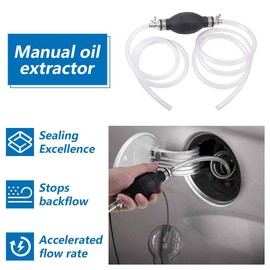 Funalix Manuelle Siphon Pumpe,Multifunktions Flüssigkeitssauger,Mit Messingverbindungen 2M Rnglebigen PVC Sahlauch Schlauchklemme,Absaugpumpe für Auto, Boot, Motorrad und Benzin