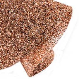 Luminous Rectangle Placemat, Sparkling Rhinestones, Heat Resistant, Non-Slip Back, for Striking Dining Table Settings, Events, Weddings, Copper, 13x18, Sold Individually