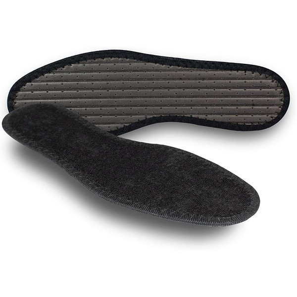 pedag Summer Pure Terry Cotton Insole, Handmade in Germany, Absorbs Sweat & Controls Odor Ideal for Wear Without Socks, Washable, US W9 M6 / EU 39, Black, 1 Pair