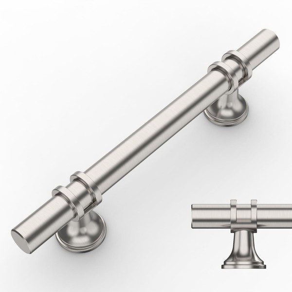 Amerdeco UK0002 Furniture Handles, Brushed Nickel Cabinet Handles, Kitchen Handles,