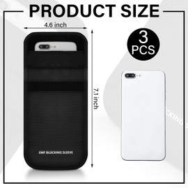 Xuhal 3 Pcs Faraday Bag Security Pouch Smartphone Sleeve Weatherproof Nylon Signal Blocking Device 7.1 x 4.6 Inch Phone Pouch Fits Most Cell Phones(Black)