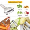 AnGeer Julienne Peeler, Stainless Steel Vegetable Peeler, Double-Sided Blade Vegetable