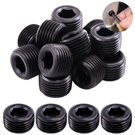 Mardatt 20pc 3/8" NPT Carbon Steel Pipe Plug Set - Male Thread, Allen Head
