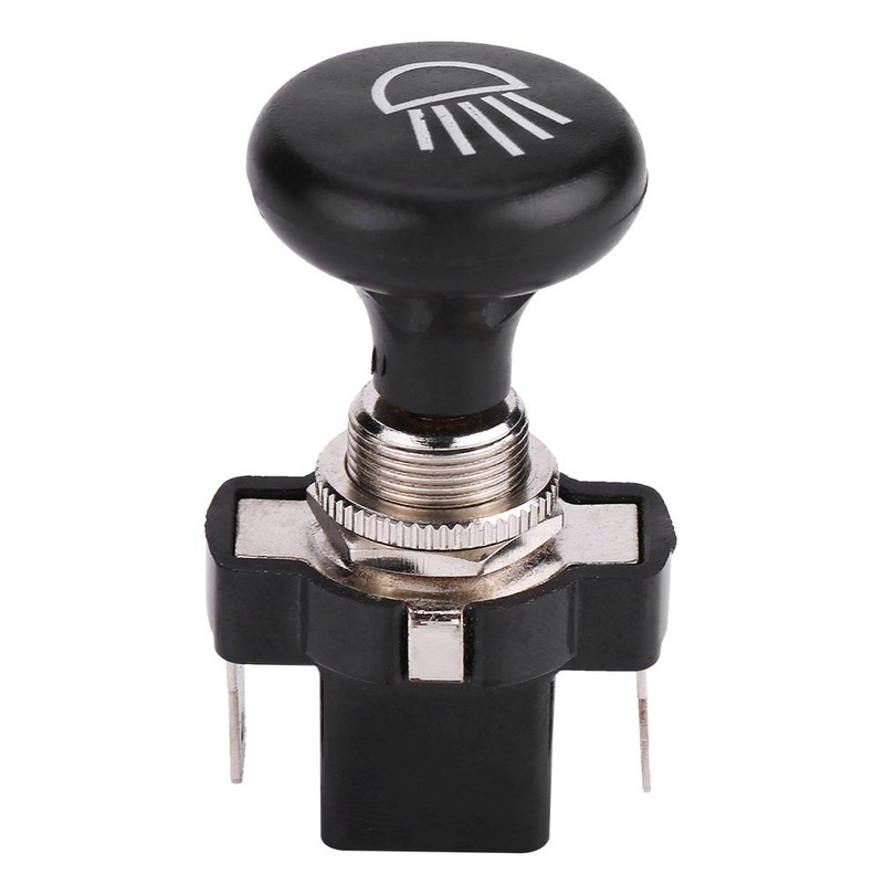 Qiilu Car Push Light Switch, 12 V Car Headlight Pressure