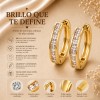 Aretes Arracadas Huggie Baño De Oro 14k Para Mujer Circonita