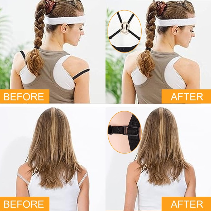 Jormftte 9 Pcs Bra Strap Clips, 3 Pcs Bra Straps
