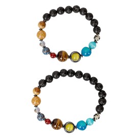 SPUNKYsoul New! His and Hers Couple Circle Distance Universe Bracelets Collection (Gun Metal His & Hers)