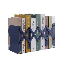 MSDADA Adjustable Bookends, Book Ends for Heavy Books, Expandable Book Organizer for Desk, Shelf, Office, School, for 6 7 8 9 10 11-15 Boys and Girls, Extends up to 19 inches (Royal Blue)