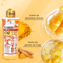 1PC 7 Aceite Corporal Turmeric Oil, Aceite Corporal Hidratante Natural，Puede aclarar la piel oscura, hidratante natural para todo tipo de piel