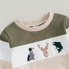 Geagodelia Toddler Boy Fall Clothes Crewneck Cute Embroidery Color Block