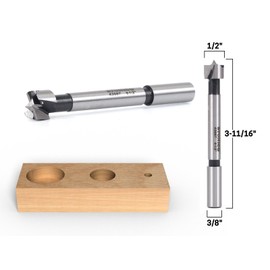 Yonico 43007S 1/2-Inch Diameter Steel Forstner Drill Bit 3/8-Inch Shank