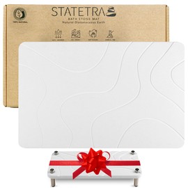 STATETRA Stone Bath Mat 15.3X23.6 Diatomaceous Bath Mat Quick Dry Bath Mat Stone, Stone Shower Mat Ultra Absorbent Stone Bath Mats for Bathroom Easy to Clean & Chemical Free Bath Stone Mat