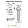 Caterpillar Red 50x Black Slotted Thumb Screws M3 x 10mm