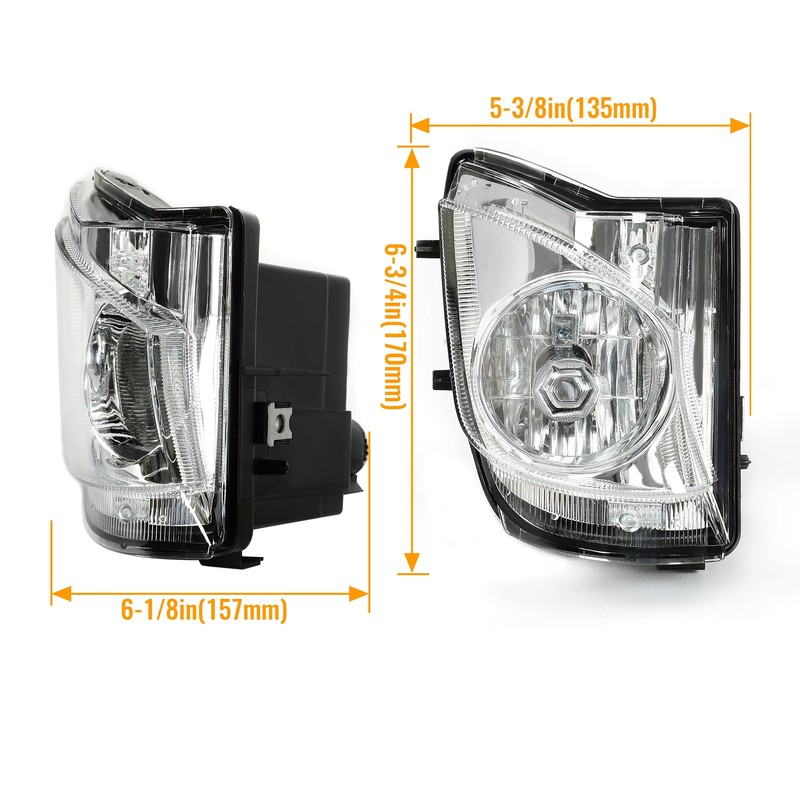KUAFU Fog Lights Assembly Compatible with 2006-2010 Lexus IS250 IS350