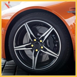 REPAIROCK 20pcs 21mm Universal Gold Tone Plastic Car Wheel Nut Lug Hub Screw Rim Bolt Covers Dust Protection Caps with Removal Tool Clip Auto Replacement Parts