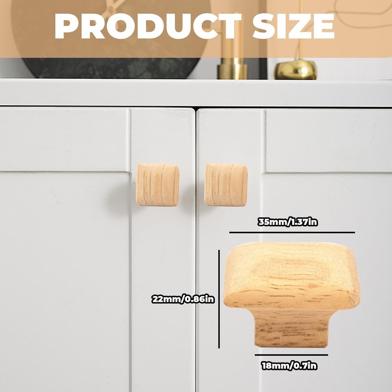 CHENRONGWEI 4Pcs Convenient Handle Solid Wood Cabinet Simple Install Wooden