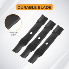 Lawn Mower Blades for John Deere AM137757 AM141035 GX21784 GY20852 GX21786 Compatible with D140 D150 D155 D160 E140 E150 E160 E170 LA130 LA140 LA145 LA155 LA165, 3 Pack