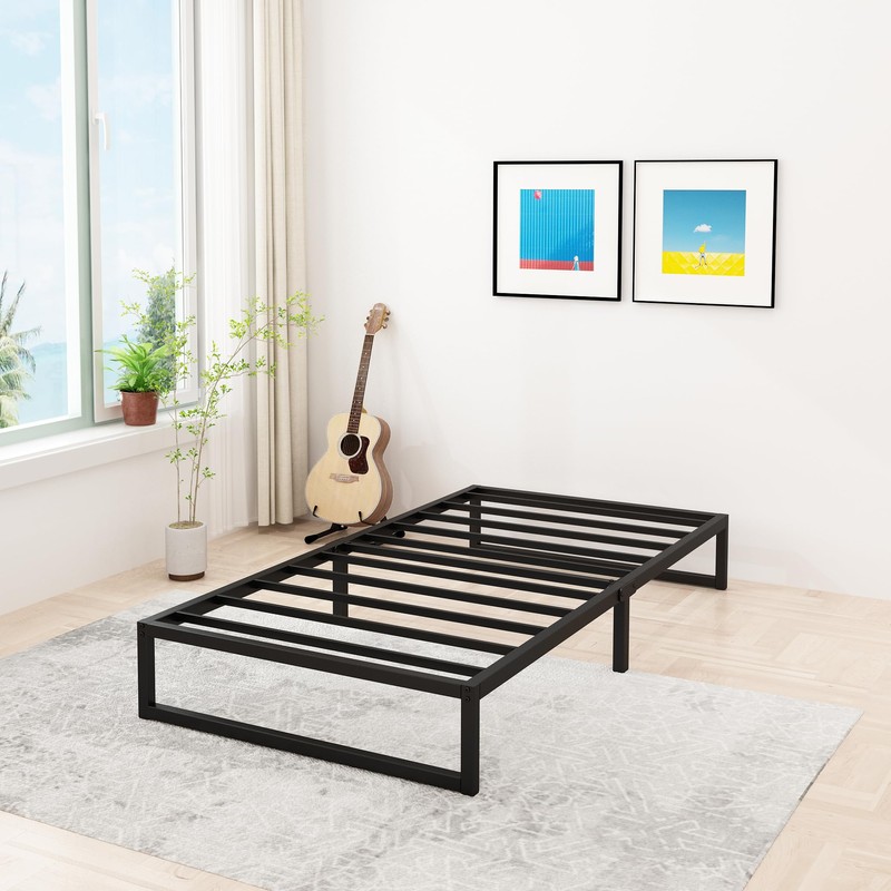 Lutown-Teen 12 Inch Twin Size Bed Frames with Heavy Duty