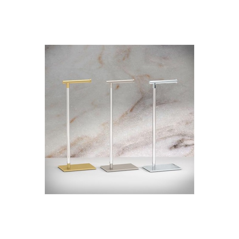Gatco 1331B Modern Rectangle Base Freestanding Toilet Paper Holder 22.25"