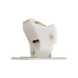 Amazing Drapery Hardware Large White Roman Shade Cord Lock with Dual Brass Wheels - Holds up to 5 Lift Cords, Suitable for Roman and Pleated Shades - 1-Pack