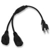 KUNCAN Power Cord Extension Y Splitter - 2 Way Outlet