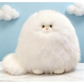 White Cat Stuffed Animals Pillow Cute Decorative Pillows for Bed Livingroom Home Decor Cushion Small 12 Inch