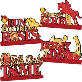 Derby Decorations, 4PCS Horsing Racing Table Centerpieces Decorations for Horse Racing Festival Supplies