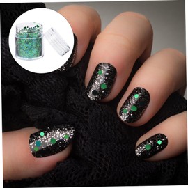 Minkissy Nail Glitters Art Sequins Set 2 Bottles Diy Manicure Decorations Makeup Glitter Sequins Decors