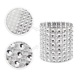 KEIVA - Anillos para servilletas (120 Unidades, Diamantes de imitación, Adorno para Lugares de Lugar, recepciones de Boda, cenas o día Festivo, reuniones Familiares), Plateado, 5 x 1.6inch, 60