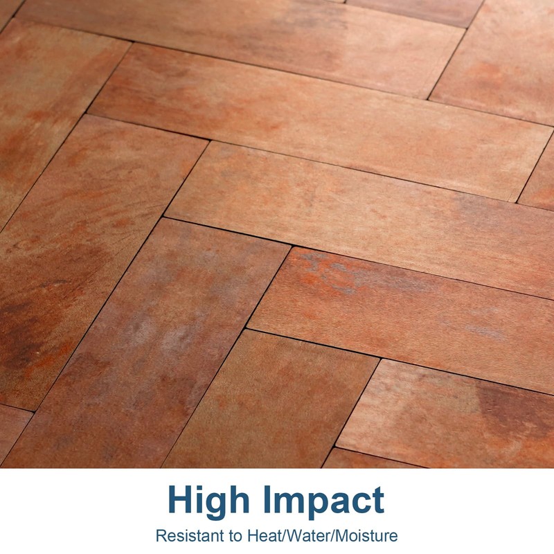 Yipscazo 10 Sheets Retro Copper Herringbone Peel and Stick Backsplash