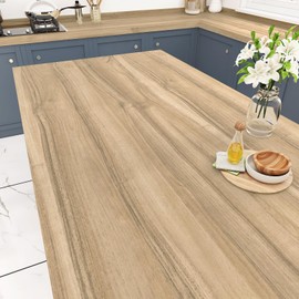 EPPKILY Light Brown Wood Contact Paper Peel and Stick Countertops Oak Wooden Wallpaper Self Adhesive Waterproof Wood Grain Contact Paper for Counter Top Kitchen Cabinet Vinyl Wrap Desk 15.7"×118"