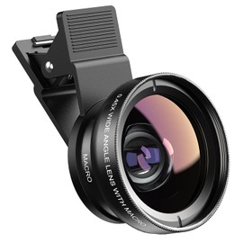 KWTOUL Phone Camera Lens 2 in 1 Phone Lens Kit, 0.45 Super Wide Angle Lens 15x Macro Lens, Wide Compatibility with Popular Smartphones, Tablets and Laptops of Various Brands