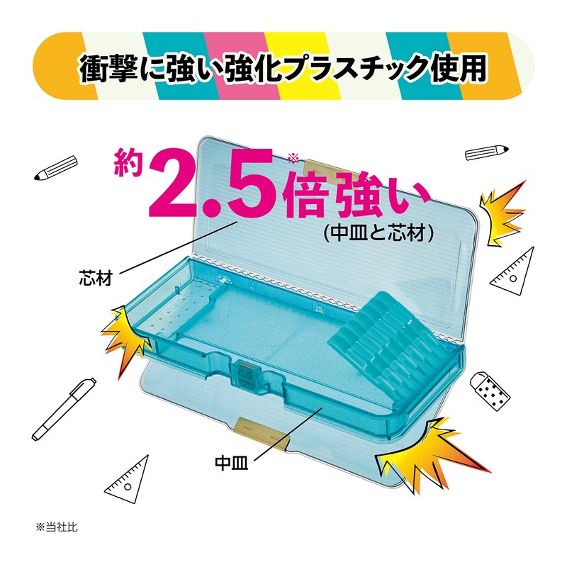 Kutsuwa CH204CL Pencil Case, Magnetic Brush, Tough Clear, Clear