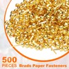 sourcing map 500pcs Brads Paper Fasteners, 8mm x 17mm Metal