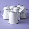 CINSA-315599 - Teiera in acciaio smaltato, 2 tazze, colore: Bianco