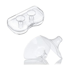 Pair Contact Nipple Shields for Btreastfeeding, Ideal for Latch Difficulties, Flat or Inverted Nipples, Reusable Nipple Protectors for Newborns [Semicircle Medium]