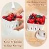 LemonRoad 3 Pcs Ceramic Berry Basket Set with Berry Bowl